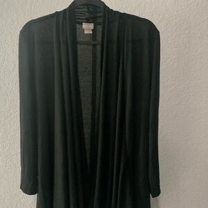 Chico's Black Draped Neck Cardigan     Large - Size 2

Ptp: 25